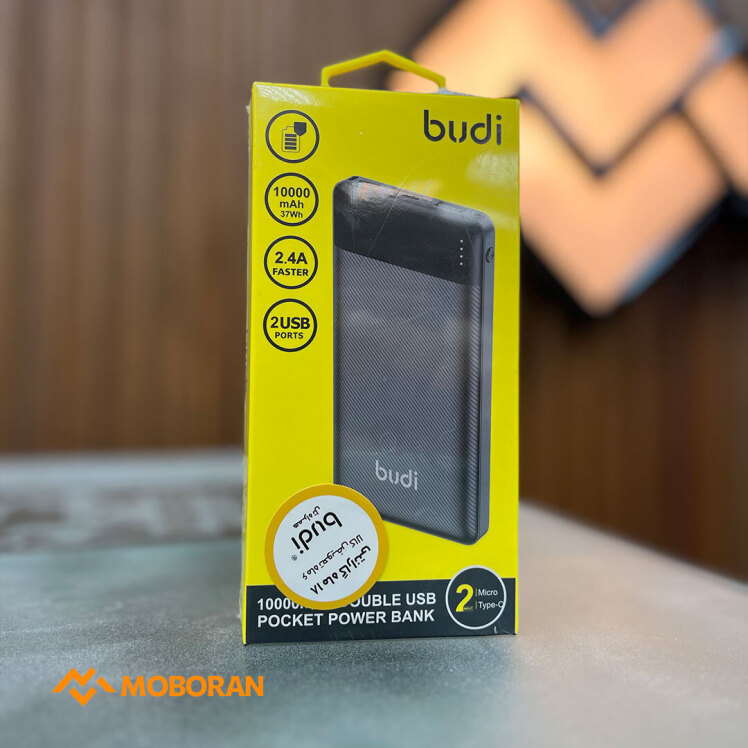 پاوربانک بودی مدل Budi PB095B با ظرفیت 10000 میلی آمپر ساعت و توان 12 وات